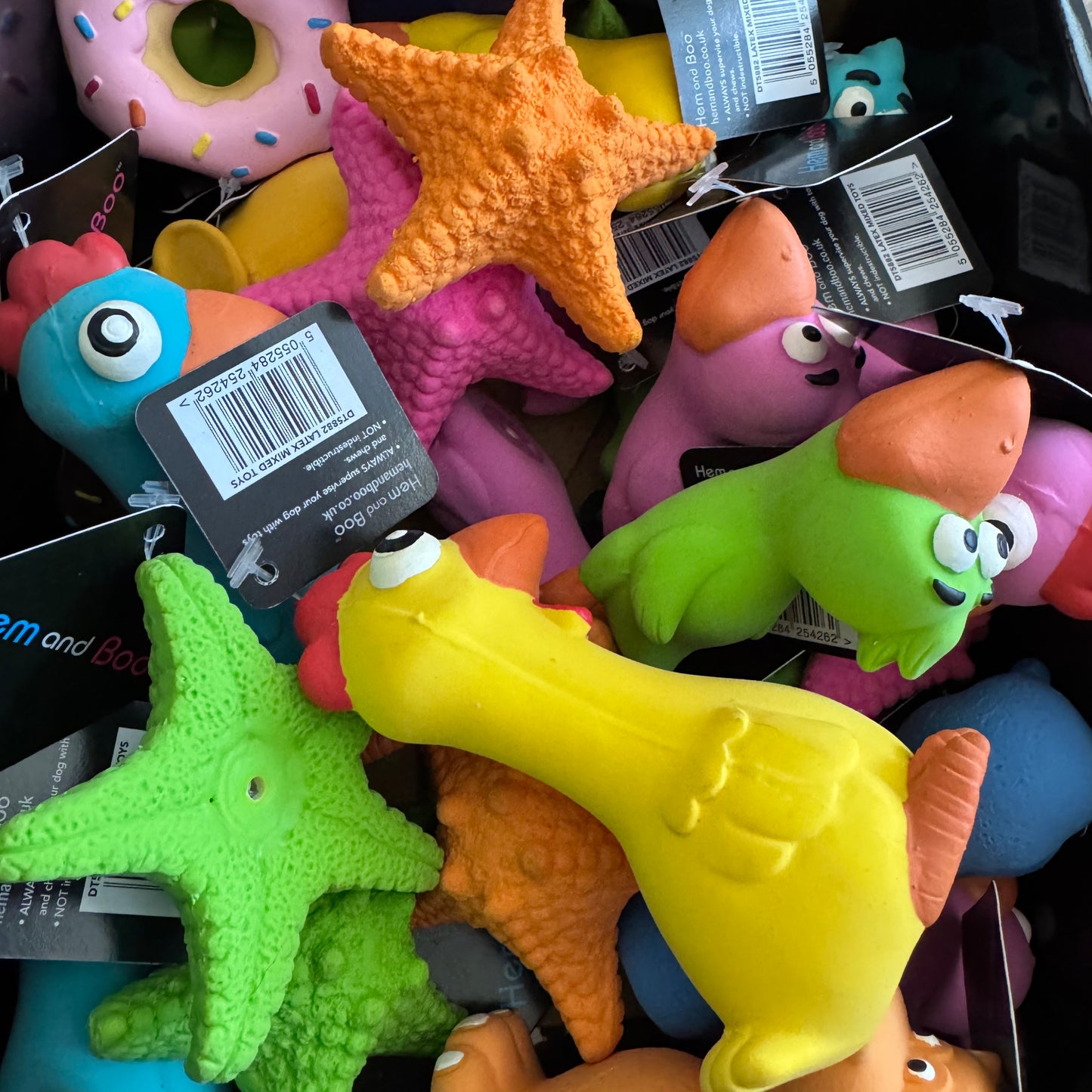 Bundle of 4 Squeaky Latex Dog Toys