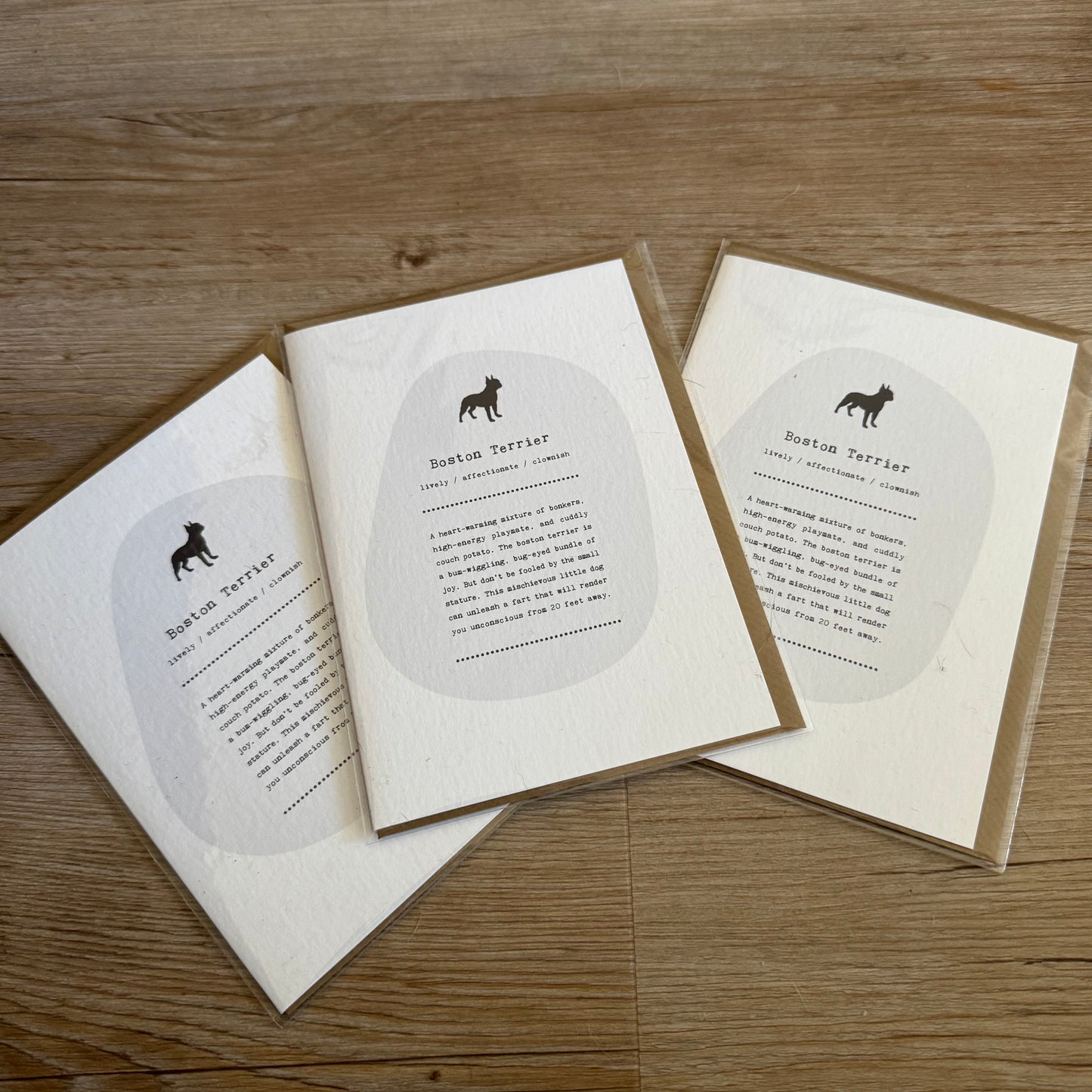 Classy Boston Terrier Cards – Bundle of 3 - £9 with FREE UK Postage