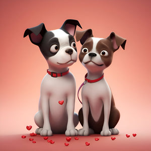 Valentine Double Trouble Boston Greeting Card